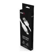 Senon Zore Z-38 Usb Şarj Kablosu İphone İle Uyumlu Beyaz Silikon 1 Metre Hızlı Şarj 3a Destekli Şarj Kablosu