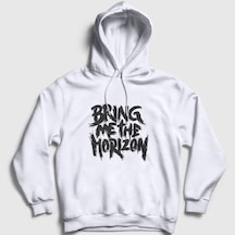 Presmono Unisex Bring Me The Horizon Kapüşonlu Sweatshirt Beyaz