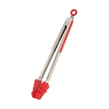 Cookk With Love Metal Saplı Silikon Uçlu Uzun Servis Maşası - Asorti - 28 Cm Renkli