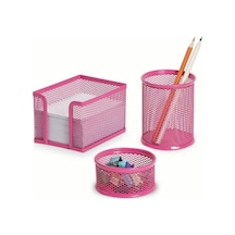 Gıpta Masa Seti Metal 3'lü Pembe  F0033