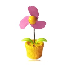 BUFFER® Işıklı Çiçekli Fan Pilli USB'li Saksı Çiçek Aparat