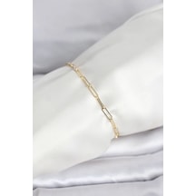 Muı Muı Cm 14k Gold Renk Ataç Zincir Model Kadın Bileklik Çok Renkli