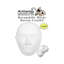 Maske Boyama 19x24 Cm 5 Adet Boyanabilir Maske Karton Lastikli İnsan Yüzü Suratı Okul Sınıf Etkinlikleri Hobi