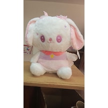 Oyuncak Peluş Pembe Elbiseli Sevimli Tavşan 45 Cm