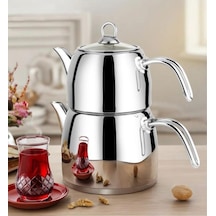 Yonca Lines L-3083 Yıldız Aile Boy Çelik Çaydanlık Gri