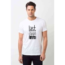 Last Clean Baskılı Beyaz Erkek Tshirt