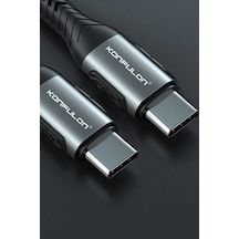 Konfulon Dc43 Type-c To Type-c 1m Örgü 60w Hızlı Şarj Kablo - Yeşil