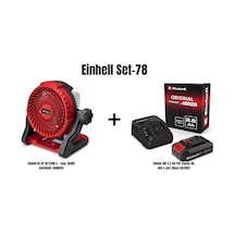 Einhell Set-78 Einhell Ge-cf 18/2200 Li Akülü Vantilatör+einhell 18v 2,5 Ah Pxc Starter Kit, Akü & Şarj Cihazı