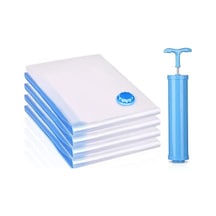 Gajeena Seyahat İçin Manuel Pompalı Vakumlu Saklama Çantası Battaniye, Yatak Örtüsü Ve Giysiler İçin