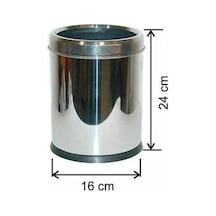Paslanmaz Metal Ofis Tipi Çemberli Çöp Kovası 3 Litre