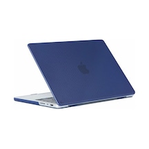 Arabulalaca Apple Uyumlu MacBook Air 13 A1932 Koruma Karbon Desenli Kılıf Mavi