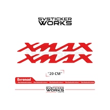 Yamaha Xmax Uyumlu Yazı Sticker Yüksek Kalite Özel Kesim Folyo 2'li Set Kırmızı