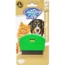 Catdoglife Orta ve Kısa Tüylü Bit Pire Kedi Tarağı Yeşil