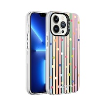 Zore İphone 13 Pro Uyumlu Desenli Nvth Silver Sert Kılıf-noktalar