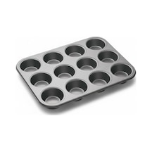 12'li Muffin & Cupcake Pişirme Kalıbı Yapışmaz Kaplama, Isıya Dayanıklı Metal Fırın Tepsisi, Kek Ve Cupcak Diğer