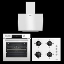 Arçelik Yeni Model Beyaz Buhar Destekli Cam Ankastre Set