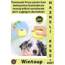 Kese Yumuşak Silikon Masaj Etkili Pratik Şık Banyo Fırçası Şampuan Hazneli Kedi Köpek Yıkama Kesesi