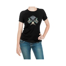 Tatto Love Retro Baskılı Siyah Kadın Tshirt
