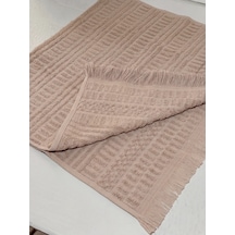 Botti Home %100 Pamuk Saçaklı El Ve Yüz Havlusu, Pamuklu Jakarlı Misafir Havlusu 50 X 90 Cm, Çeyizlik Yumuşak Havlu Bej