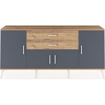Arges Konsol 3 Raflı 2 Çekmeceli 4 Kapaklı 176x30x83 Çam-antrasit/çam Antrasit/çam