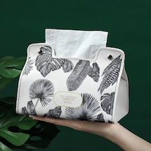 I-1 Adet Deri Doku Kutusu İskandinav Araba Doku Kutusu Ins Ev Oturma Odası Dekorasyon Yatak Odası Mutfak Masaüstü Saklama Kutusu Peçete Tutucu