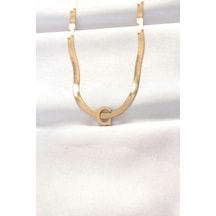 Mey İthalat 316l Çelik C Harfli Gold Renk İtalyan Zincirli Kolye - Özel Seri Meyeb6646016fb14096f118094c05 altın