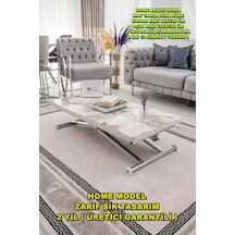 Home Üst Tabla Mdf Beyaz Mermer Oval Köşe Alt Krom