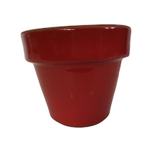 Kırmızı Renk Sırlı El Yapımı Toprak Saksı Mini Boy 9 9 Cm