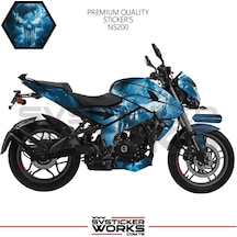 Bajaj Ns200 Sticker Kaplama Punisher Motor Kaplama Modeli Hazır Kit Siyah