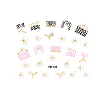 Limmy Tırnak Süsleme Sticker Nail Art Ym-126 - 6x5 Cm - Kare Desen Papatya