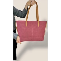 Lovelystore Kadın Süet Geniş Hacimli Fermuarlı Günlük Tote Model Büyük Boy 40x28 Bordo
