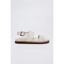 Valmenti Savino Erkek Kırık Beyaz Hakiki Deri Duz Sandalet 876 04-val Erk Sndlt Y23 Beyaz