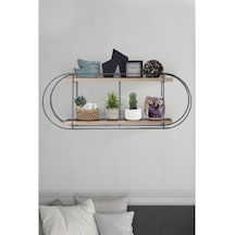 Fullreyon Dekoratif 2 Raflı Duvar Rafı Siyah