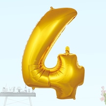 4 Yaş Rakam Folyo Balon. 100 CM - Altın