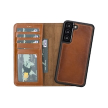 Samsung Galaxy S22 Uyumlu Deri Cüzdanlı Kılıf Mwwn Rst2ef Taba 091 Sıyah