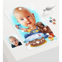 Kişiye Özel Bebek Doğum Günü Karikatür 240 Parça A3 Puzzle - 1