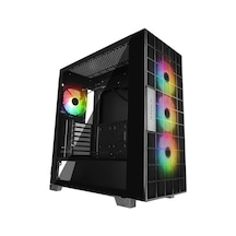 Rampage Azza V2 Temperli Camlı Siyah 4-12cm Argb Fan + Type-c Atx Mid-t Gaming Oyuncu Kasası
