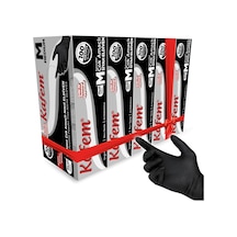 Kafem Çok Amaçlı Siyah Nitril Eldiven (M) 100 Lü X 5 Paket