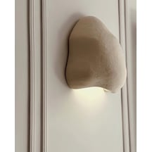 Fiberglass Duvar Apliği E14 Duylu - 30 Cm, Traverten Görünümlü Kapadokya Renk Bej