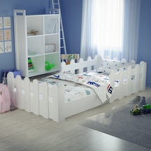 Tuliplifeyapımarket Tuliplife Montessori Karyola Beyaz Oval Köşe Çocuk Yatağı (525065792)