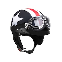 Yarım Açık Yüz Motosiklet Kaskı Gözlük, Vizör, Şal, Biker Scooter Tur Kaskı
