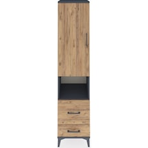 Hyperion Dolap 2 Raflı 2 Çekmeceli Tek Askılı 44x44x195 Antrasit-çam Antrasit