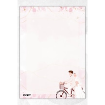 A5 Aşk Bloknot Çizgisiz Defter - 50 Yaprak - Notepad - Not Defteri - Not Kağıdı Pembe Pembe