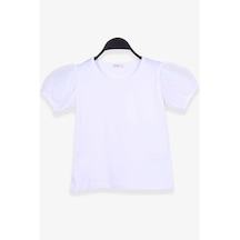 Breeze Kız Çocuk Tişört Kolları Tüllü Ekru (8-12 Yaş)