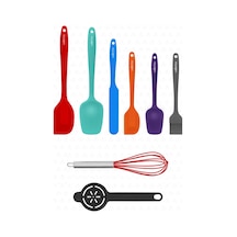 Valletta Drongo Isıya Dayanıklı Yanmaz Yapışmaz Silikon Spatula Seti 8 Parça Renkli Valletta Drongo Isıya Dayanıklı Yanmaz Yapışmaz Silikon Spatula Seti 8 Parça Renkli