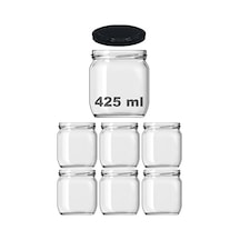 Afracam 10-1000 Ml Farklı Boyutlarda Kavanoz 10-1000 Arası Cc Konserve Metal Kapaklı Cam Kavanoz 6 Adet Şeffaf, 425 Cc 2.8 L