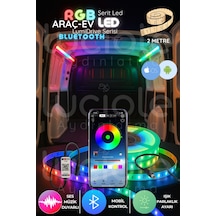 Lumidrive 2m Rgb Araç Led Şerit Bluetooth Kontrollü, 5050 Gerçek Rgb, Mobil Uyumlu Işık Şovu