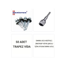 Trapez Vidası 5,5 X 32 Mm. / Çatı Vidası / Akıllı Sac Vidası / 50 Adet Uç Hediyeli 1
