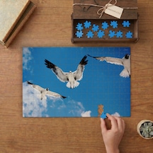 Gükyüzünde Uçan Martılar Tasarımı 240 Parça Ahşap Puzzle Ahşap Kutuda Mpy60137