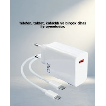 Hızlı Şarj Adaptörü Ve Type-c Kablo Seti 120w Güvenli Kullanım